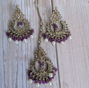 Elegant Gold and Purple Women's Jewelry Set